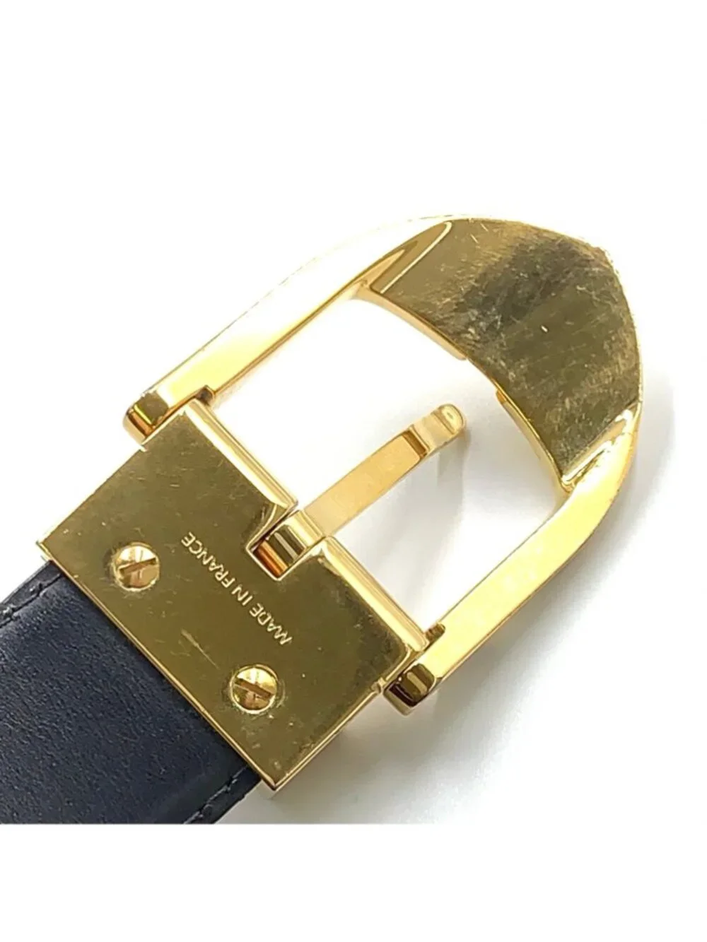 Louis Vuitton Ceinture Classic Leather Black Belt Gold
